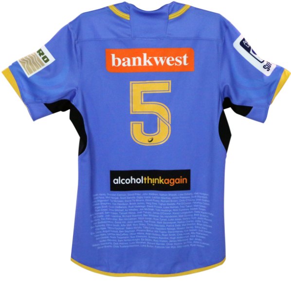 Names on Back of Western Force Jersey 2015