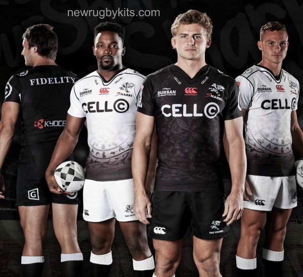 Natal Sharks Canterbury Super Rugby Jerseys 2017- Cell C Sharks New Kit 2017 SR Home Away Superhero